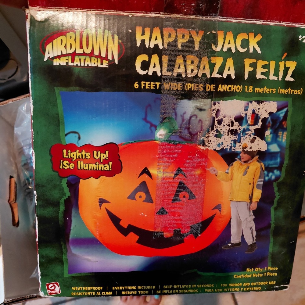 Gemmy AIRBLOWN Giant 6ft Inflatable Pumpkin Halloween Happy Jack 2007 Read